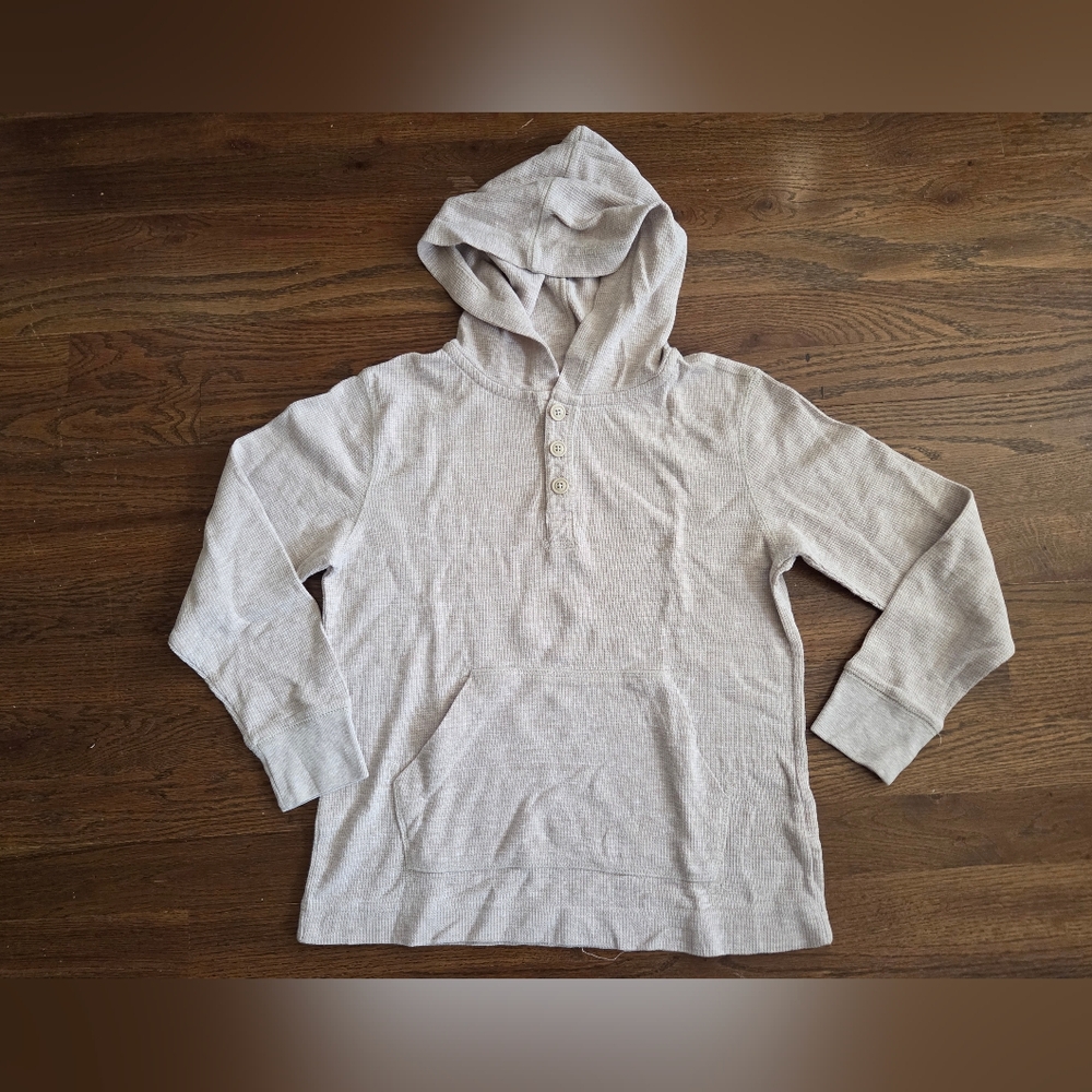 P.S. Boys 8 Oatmeal Cream Thermal Long-sleeve Hoodie Tee